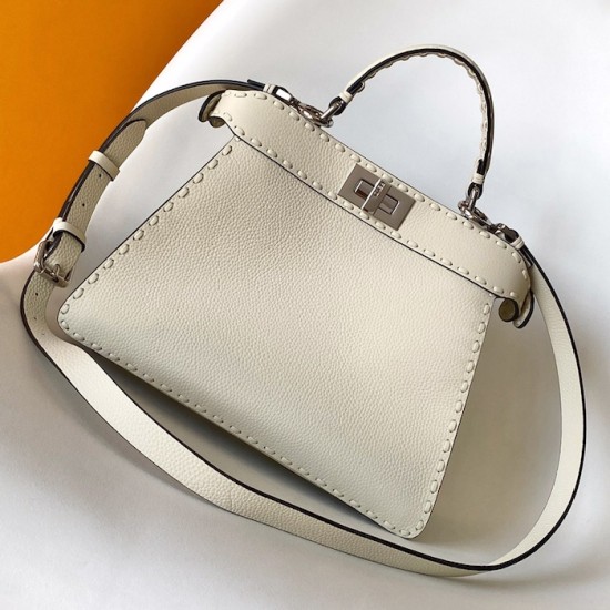 Fendi Peekaboo ISeeU Small White Selleria Bag Fendi Peekaboo ISeeU Small White Selleria Bag
