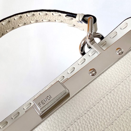 Fendi Peekaboo ISeeU Small White Selleria Bag Fendi Peekaboo ISeeU Small White Selleria Bag