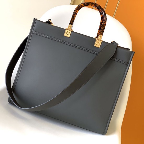 Fendi Sunshine Medium Green Leather and Elaphe Shopper Fendi Sunshine Medium Green Leather and Elaphe Shopper