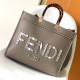 Fendi Sunshine Medium Dark Grey Leather and Elaphe Shopper Fendi Sunshine Medium Dark Grey Leather and Elaphe Shopper
