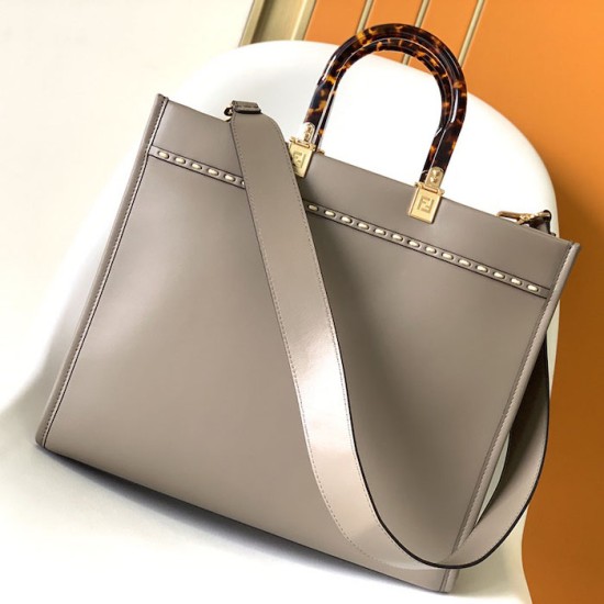 Fendi Sunshine Medium Dark Grey Leather and Elaphe Shopper Fendi Sunshine Medium Dark Grey Leather and Elaphe Shopper