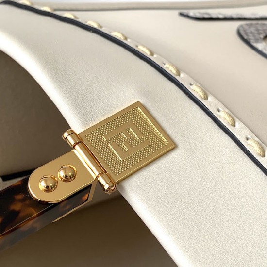 Fendi Sunshine Medium White Leather and Elaphe Shopper Fendi Sunshine Medium White Leather and Elaphe Shopper