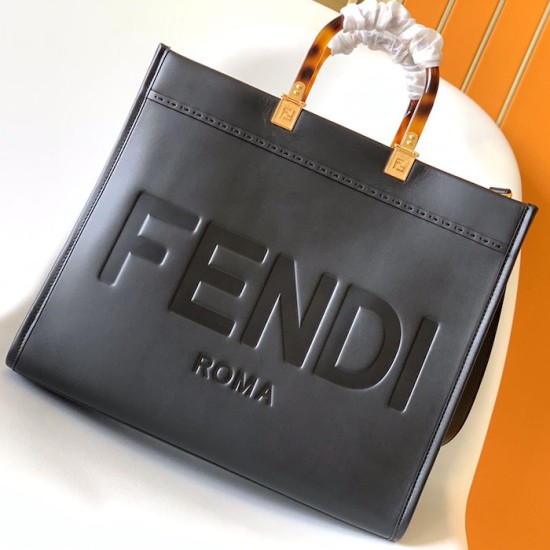 Fendi Sunshine Medium Black Leather Shopper Fendi Sunshine Medium Black Leather Shopper