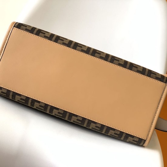 Fendi Sunshine Medium Brown FF jacquard fabric bag Fendi Sunshine Medium Brown FF jacquard fabric bag
