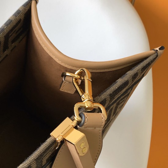 Fendi Sunshine Medium Brown FF jacquard fabric bag Fendi Sunshine Medium Brown FF jacquard fabric bag