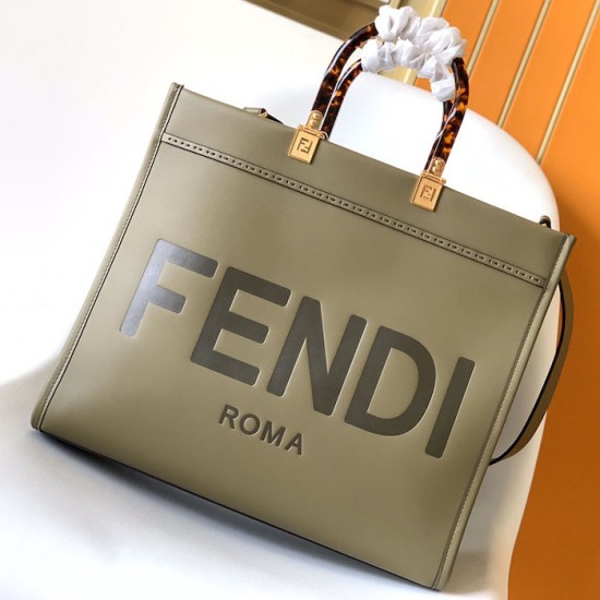 Fendi Sunshine Medium Dove Gray Leather Shopper Fendi Sunshine Medium Dove Gray Leather Shopper