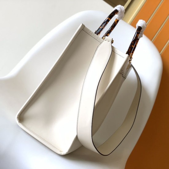 Fendi Sunshine Medium White Leather Shopper Fendi Sunshine Medium White Leather Shopper