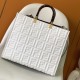 Fendi Sunshine Medium White FF Zucca Leather Shopper Fendi Sunshine Medium White FF Zucca Leather Shopper