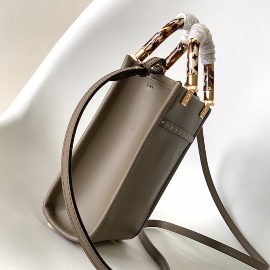 Fendi Mini Sunshine Shopper Dark Grey Leather and Elaphe Fendi Mini Sunshine Shopper Dark Grey Leather and Elaphe
