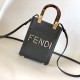 Fendi Mini Sunshine Shopper Green Leather and Elaphe Fendi Mini Sunshine Shopper Green Leather and Elaphe