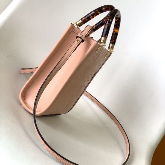 Fendi Mini Sunshine Shopper Pink FF Zucca Leather Fendi Mini Sunshine Shopper Pink FF Zucca Leather