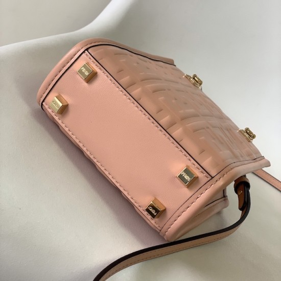 Fendi Mini Sunshine Shopper Pink FF Zucca Leather Fendi Mini Sunshine Shopper Pink FF Zucca Leather