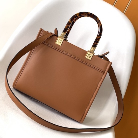 Fendi Sunshine Small Brown Leather Shopper Fendi Sunshine Small Brown Leather Shopper