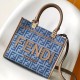 Fendi Sunshine Small Brown FF jacquard fabric bag blue Fendi Sunshine Small Brown FF jacquard fabric bag blue