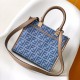 Fendi Sunshine Small Brown FF jacquard fabric bag blue Fendi Sunshine Small Brown FF jacquard fabric bag blue