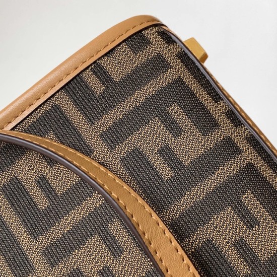 Fendi Mini Sunshine Shopper Brown FF jacquard fabric bag Fendi Mini Sunshine Shopper Brown FF jacquard fabric bag