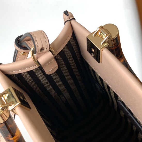 Fendi Mini Sunshine Shopper Pink Leather Mini Bag Fendi Mini Sunshine Shopper Pink Leather Mini Bag