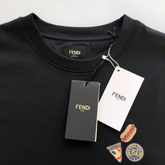 Fendi Black cotton Fendilicious T-shirt Fendi Black cotton Fendilicious T-shirt