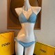 Fendi Blue Lycra Reversible Bikini Fendi Blue Lycra Reversible Bikini