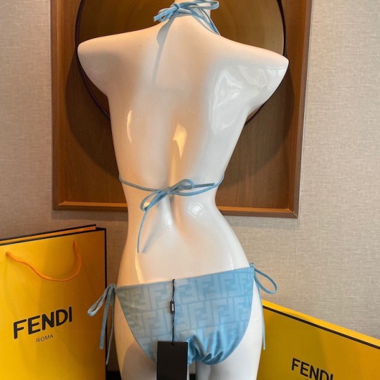 Fendi Blue Lycra Reversible Bikini Fendi Blue Lycra Reversible Bikini