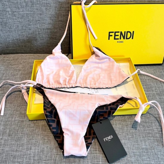 Fendi Pink Lycra Reversible Bikini Fendi Pink Lycra Reversible Bikini
