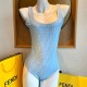Fendi Reversible One-Piece Swimsuit Blue Fendi Reversible One-Piece Swimsuit Blue