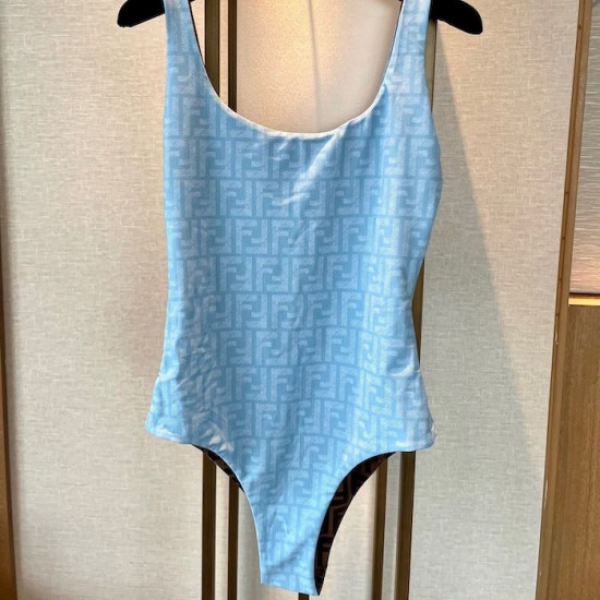 Fendi Reversible One-Piece Swimsuit Blue Fendi Reversible One-Piece Swimsuit Blue