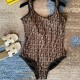 Fendi One-Piece Swimsuit Zucca FF Brown Fendi One-Piece Swimsuit Zucca FF Brown