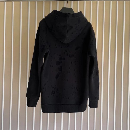 Givenchy Paris Distressed Oversized Hoodie Black Givenchy Paris Distressed Oversized Hoodie Black