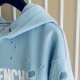 Givenchy Paris Distressed Oversized Hoodie Blue Givenchy Paris Distressed Oversized Hoodie Blue