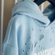 Givenchy Paris Distressed Oversized Hoodie Blue Givenchy Paris Distressed Oversized Hoodie Blue