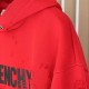 Givenchy Paris Distressed Oversized Hoodie Red Givenchy Paris Distressed Oversized Hoodie Red