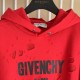 Givenchy Paris Distressed Oversized Hoodie Red Givenchy Paris Distressed Oversized Hoodie Red