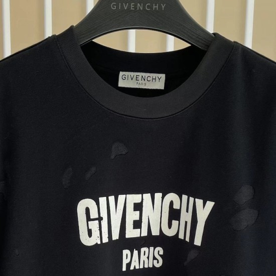 Givenchy Paris Distressed Oversized T Shirt Black Givenchy Paris Distressed Oversized T Shirt Black