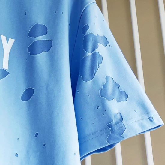 Givenchy Paris Distressed Oversized T Shirt Blue Givenchy Paris Distressed Oversized T Shirt Blue