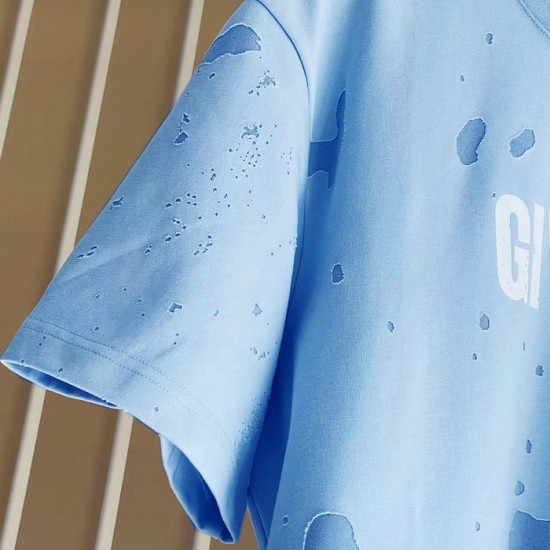 Givenchy Paris Distressed Oversized T Shirt Blue Givenchy Paris Distressed Oversized T Shirt Blue