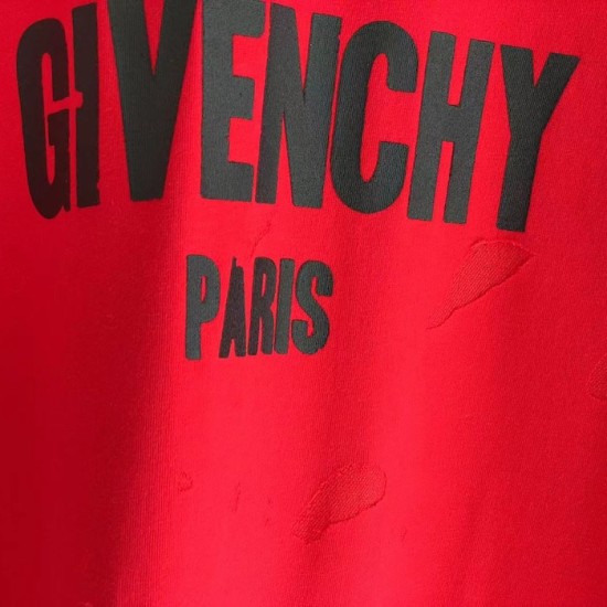 Givenchy Paris Distressed Oversized T Shirt Red Givenchy Paris Distressed Oversized T Shirt Red