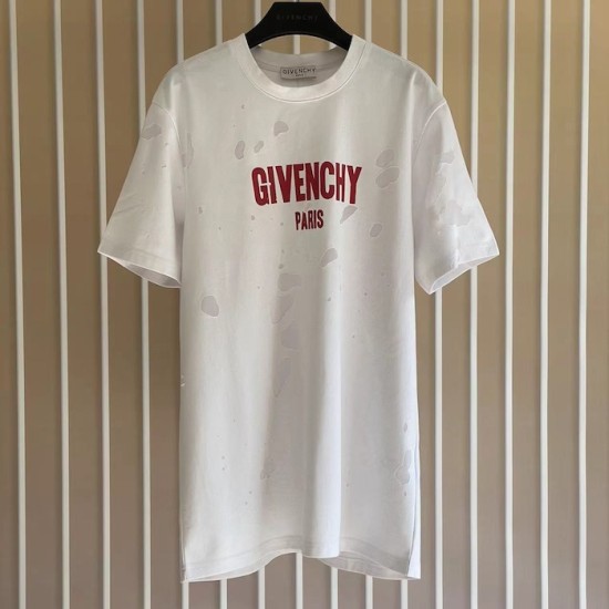 Givenchy Paris Distressed Oversized T Shirt White Givenchy Paris Distressed Oversized T Shirt White