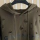Givenchy Hoodie in fleece with destroyed effect green Givenchy Hoodie in fleece with destroyed effect green