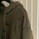 Givenchy Hoodie in fleece with destroyed effect green Givenchy Hoodie in fleece with destroyed effect green