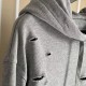 Givenchy Hoodie in fleece with destroyed effect grey Givenchy Hoodie in fleece with destroyed effect grey