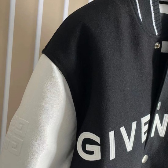 Givenchy Varsity Jacket in Wool and Leather Black Givenchy Varsity Jacket in Wool and Leather Black
