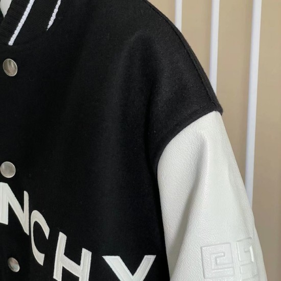 Givenchy Varsity Jacket in Wool and Leather Black Givenchy Varsity Jacket in Wool and Leather Black