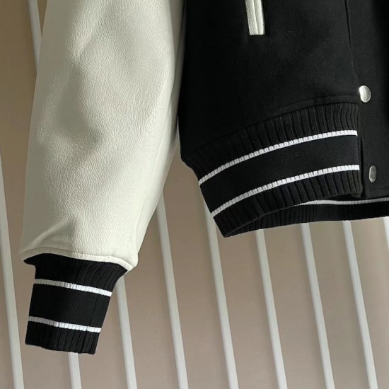 Givenchy Varsity Jacket in Wool and Leather Black Givenchy Varsity Jacket in Wool and Leather Black