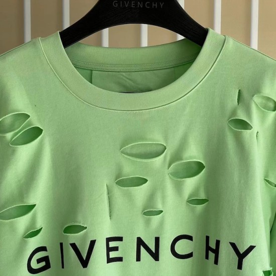 Givenchy Destroyed Layered Oversized T shirt Green Givenchy Destroyed Layered Oversized T shirt Green