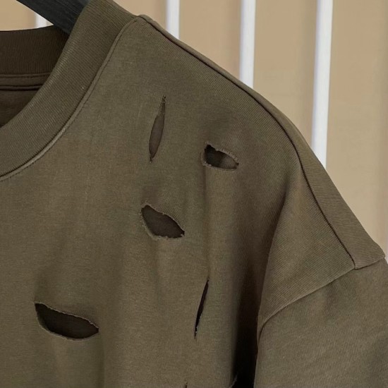 Givenchy Destroyed Layered Oversized T shirt Khaki Givenchy Destroyed Layered Oversized T shirt Khaki