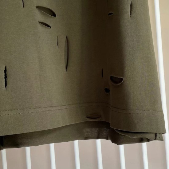 Givenchy Destroyed Layered Oversized T shirt Khaki Givenchy Destroyed Layered Oversized T shirt Khaki