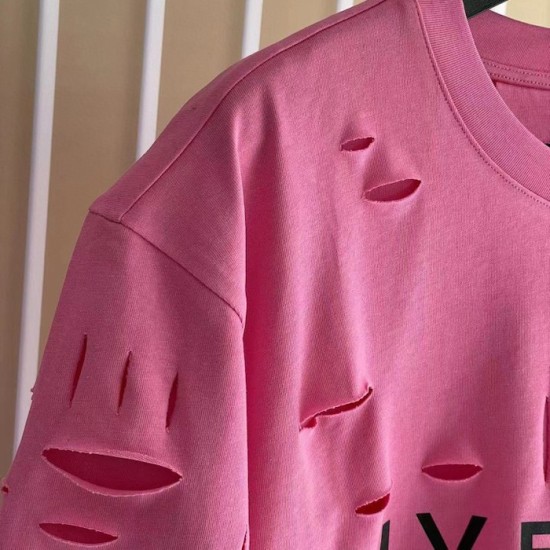 Givenchy Destroyed Layered Oversized T shirt Rose Givenchy Destroyed Layered Oversized T shirt Rose
