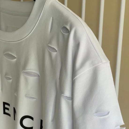 Givenchy Destroyed Layered Oversized T shirt White Givenchy Destroyed Layered Oversized T shirt White