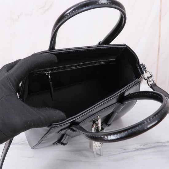 Givenchy Mini Antigona Lock bag in Box leather black Givenchy Mini Antigona Lock bag in Box leather black